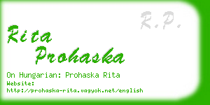 rita prohaska business card